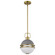 Everton 1 Light Pendant; 10 Inches; Matte Gray & Brass Finish; Etched Opal Glass (81|60/7875)