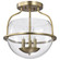Amado 3 Light Semi Flush Mount; Vintage Brass Finish; Clear Glass (81|60/7821)