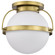 Lakeshore 1 Light Large Flush; Natural Brass Finish; White Opal Glass (81|60/7782)