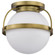 Lakeshore 1 Light Medium Flush; Natural Brass Finish; White Opal Glass (81|60/7781)