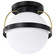 Lakeshore 1 Light Medium Flush; Matte Black & Natural Brass Finish; White Opal Glass (81|60/7771)
