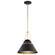 Adina 1 Light Medium Pendant; Matte Black and Natural Brass Finish (81|60/7766)