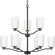 Adley Collection Nine-Light Matte Black Etched White Glass New Traditional Chandelier (149|P400351-31M)