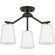 Vertex Collection Three-Light Matte Black Etched White Contemporary Convertible Chandelier (149|P400342-31M)