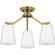 Vertex Collection Three-Light Brushed Gold Etched White Contemporary Convertible Chandelier (149|P400342-191)