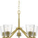 Vertex Collection Five-Light Brushed Gold Clear Glass Contemporary Chandelier (149|P400341-191)