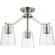 Vertex Collection Three-Light Brushed Nickel Clear Glass Contemporary Convertible Chandelier (149|P400340-009)