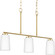 Adley Collection Three-Light Satin Brass Etched White Glass New Traditional Linear Chandelier (149|P400348-012)