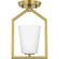 Vertex Collection One-Light Brushed Gold Etched White Contemporary Semi-Flush Mount (149|P350259-191)