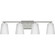 Vertex Collection Four-Light Brushed Nickel Etched White Glass Contemporary Bath Light (149|P300464-009)