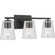 Vertex Collection Three-Light Matte Black Clear Glass Contemporary Bath Light (149|P300459-31M)