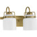 Fessler Collection Two-Light Vintage Brass Opal Glass Farmhouse Bath Light (149|P300439-163)