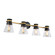 Kanata Collection 4-Light Vanity Light, Black & Brushed Brass (12|AC11804BB)