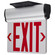 Red (Clear) Edge Lit LED Exit Sign, 90min Ni-Cad backup, 120/277V, Single Face, Top/Back/End Mount (27|67/113)