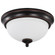Center Lock 11 Inch LED Flush Mount; 19 Watt; 3000K; Mahogany Bronze Finish; Frosted Glass (81|62/1557)