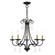 5 Light Black Chandelier with Antique Brass Finish Accents and Clear Crystals (108|40875-04)