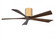 Irene-5H three-blade flush mount paddle fan in Brushed Brass finish with 52” Walnut tone blades. (230|IR5H-LM-WA-52)