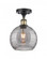 Athens Deco Swirl - 1 Light - 8 inch - Black Antique Brass - Semi-Flush Mount (3442|516-1C-BAB-G1213-8SM)