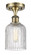 Bridal Veil - 1 Light - 5 inch - Antique Brass - Semi-Flush Mount (3442|516-1C-AB-G559-5CL)