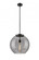 Athens Deco Swirl - 1 Light - 16 inch - Matte Black - Cord hung - Pendant (3442|221-1S-BK-G1213-16SM-BB-95-LED)