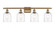 Bella - 4 Light - 36 inch - Brushed Brass - Bath Vanity Light (3442|516-4W-BB-G558-6CL)