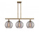 Athens Deco Swirl - 3 Light - 37 inch - Brushed Brass - Cord hung - Island Light (3442|516-3I-BB-G1213-10SM)