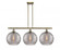 Athens Deco Swirl - 3 Light - 39 inch - Antique Brass - Cord hung - Island Light (3442|516-3I-AB-G1213-12SM)