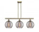 Athens Deco Swirl - 3 Light - 37 inch - Antique Brass - Cord hung - Island Light (3442|516-3I-AB-G1213-10SM)