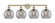 Athens Deco Swirl - 4 Light - 35 inch - Antique Brass - Bath Vanity Light (3442|616-4W-AB-G1213-8SM)