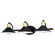 Akron 3 Light Vanity Matte Black and Natural Brass with Matte White (51|W0436)