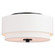Burnaby 13-in W Black Mid-Century Modern Flush Mount Ceiling Light Fixture White Fabric Drum Shade (51|C0279)