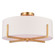 Surrey 18-in W Natural Brass Mid-Century Modern Semi Flush Mount Ceiling Light White Linen Drum Shad (51|C0277)