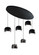 Onyx Collection Integrated LED 6-Light Pendant, Black (12|AC6786BK)