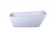 72 Inch Soaking Single Slipper Rectangular Bathtub in Glossy White (758|BT21272GW)