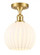 White Venetian - 1 Light - 8 inch - Satin Gold - Semi-Flush Mount (3442|516-1C-SG-G1217-8WV)