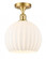 White Venetian - 1 Light - 10 inch - Satin Gold - Semi-Flush Mount (3442|516-1C-SG-G1217-10WV)