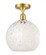 White Mouchette - 1 Light - 10 inch - Satin Gold - Semi-Flush Mount (3442|516-1C-SG-G1216-10WM)