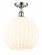 White Venetian - 1 Light - 12 inch - Polished Nickel - Semi-Flush Mount (3442|516-1C-PN-G1217-12WV)