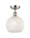 White Mouchette - 1 Light - 8 inch - Polished Nickel - Semi-Flush Mount (3442|516-1C-PN-G1216-8WM)