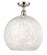 White Mouchette - 1 Light - 14 inch - Polished Nickel - Semi-Flush Mount (3442|516-1C-PN-G1216-14WM)