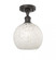 White Mouchette - 1 Light - 8 inch - Oil Rubbed Bronze - Semi-Flush Mount (3442|516-1C-OB-G1216-8WM)