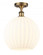 White Venetian - 1 Light - 12 inch - Brushed Brass - Semi-Flush Mount (3442|516-1C-BB-G1217-12WV)