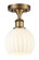 White Venetian - 1 Light - 6 inch - Brushed Brass - Semi-Flush Mount (3442|516-1C-BB-G1217-6WV)