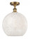 White Mouchette - 1 Light - 12 inch - Brushed Brass - Semi-Flush Mount (3442|516-1C-BB-G1216-12WM)