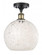 White Mouchette - 1 Light - 10 inch - Black Antique Brass - Semi-Flush Mount (3442|516-1C-BAB-G1216-10WM)