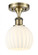 White Venetian - 1 Light - 6 inch - Antique Brass - Semi-Flush Mount (3442|516-1C-AB-G1217-6WV)