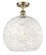 White Mouchette - 1 Light - 14 inch - Antique Brass - Semi-Flush Mount (3442|516-1C-AB-G1216-14WM)