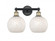 White Mouchette - 2 Light - 17 inch - Black Antique Brass - Bath Vanity Light (3442|616-2W-BAB-G1216-8WM)