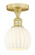 White Venetian - 1 Light - 6 inch - Satin Gold - Semi-Flush Mount (3442|616-1F-SG-G1217-6WV)