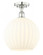 White Venetian - 1 Light - 12 inch - Polished Nickel - Semi-Flush Mount (3442|616-1F-PN-G1217-12WV)